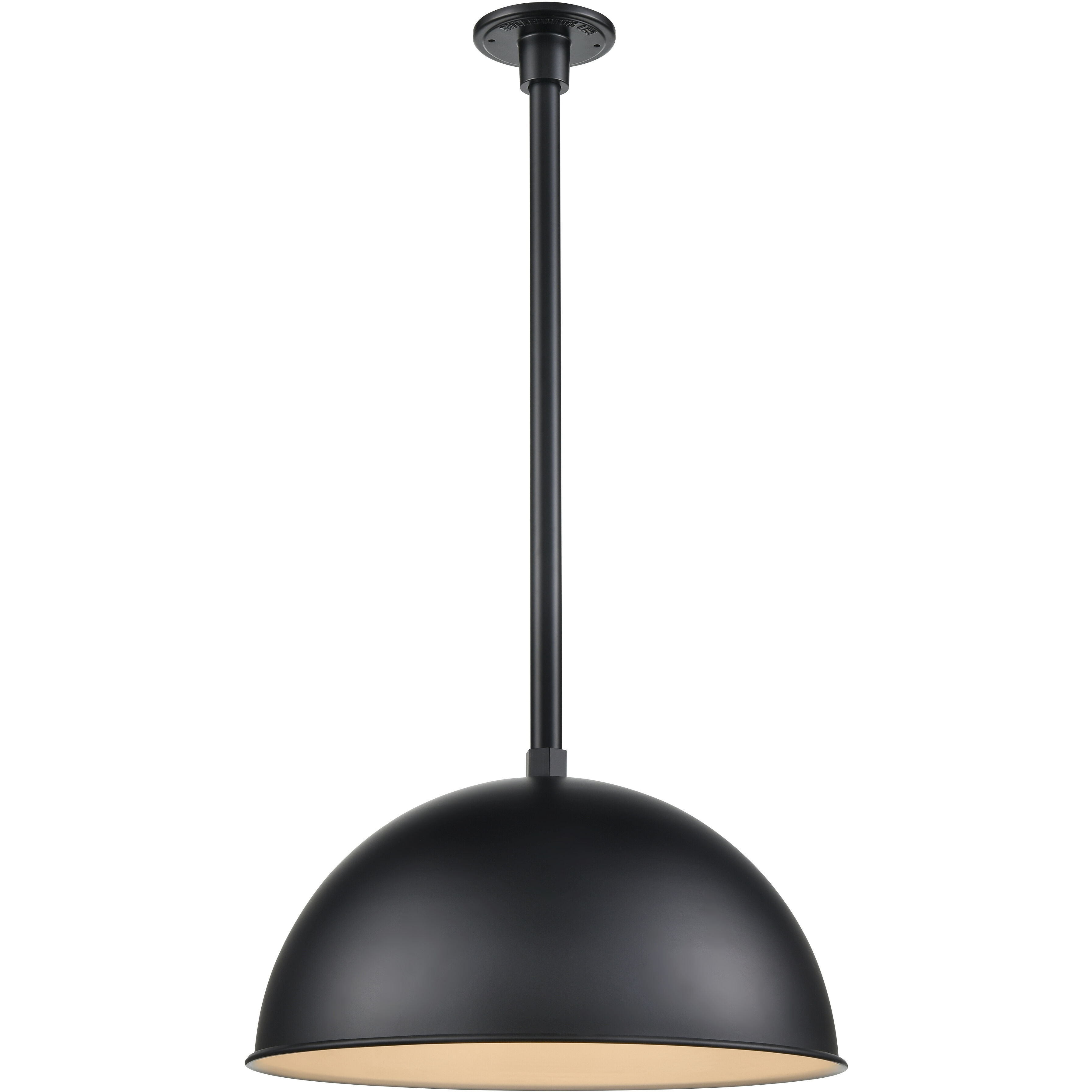 R Series Satin Black 18 inch Wide Deep Bowl Warehouse Shade